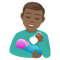 Man Feeding Baby- Medium-Dark Skin Tone emoji on Emojione